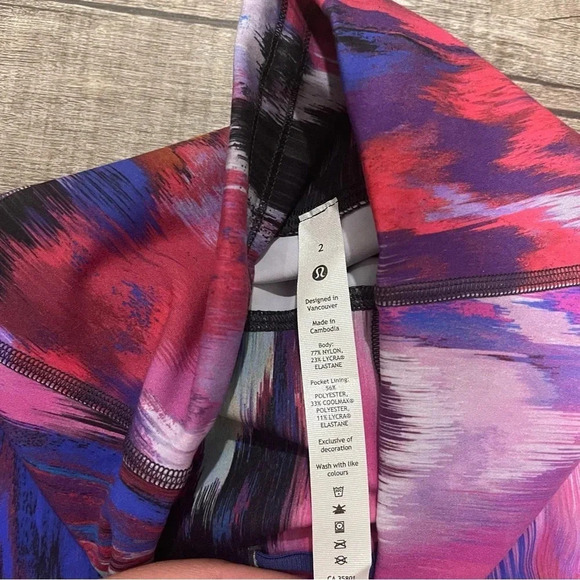 NWT!! Lululemon Wunder Train High-Rise Crop 23" - Digital Current Pink Multi - 2 - Picture 8 of 9